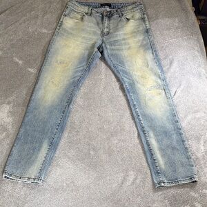 Riche Le Men's Light Blue Straight Jeans